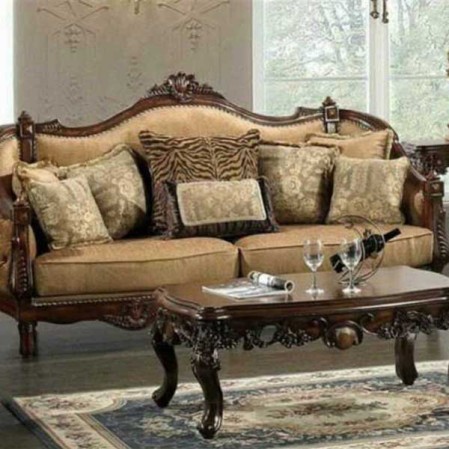 Antique Leather Sofa With Teak Wood in Delhi