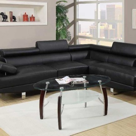 Black Leather Right Sectional Sofa Set Manufacturers, Suppliers in Delhi