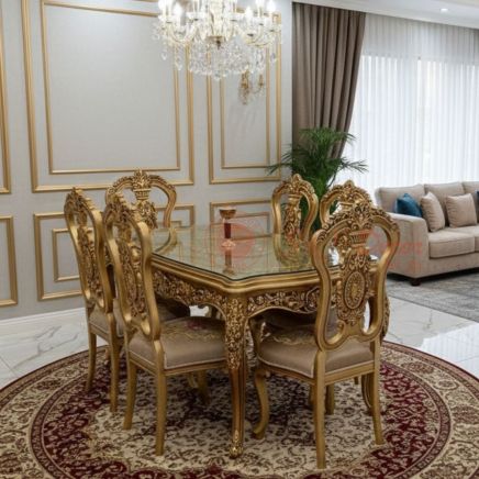 Carved wooden dining set 6 seater Manufacturers, Suppliers in Kamarhati