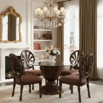 Classic Round Glass-Top Dining Set Manufacturers, Suppliers in Delhi