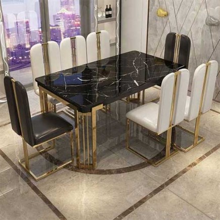 Gold Finish Dining Table 4 Chair + 1 Bench Manufacturers, Suppliers in Delhi