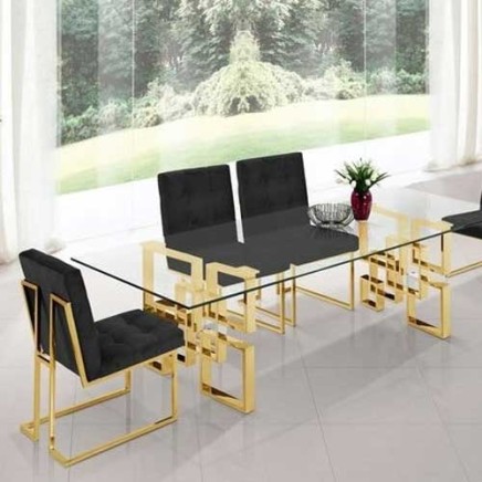 Gold Finish Luxury Metal Dining Table 6 Seater Manufacturers, Suppliers in Amravati