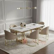 Gold Finish Luxury Metal Dining Table 6 Seater Manufacturers, Suppliers in Kanpur