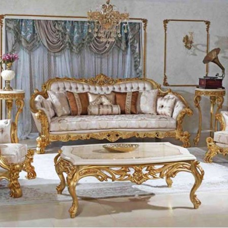Gold Finish Luxury Royal Sofa Set in Delhi