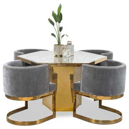 Gold Finish Round Dining Table Manufacturers, Suppliers in Kerala