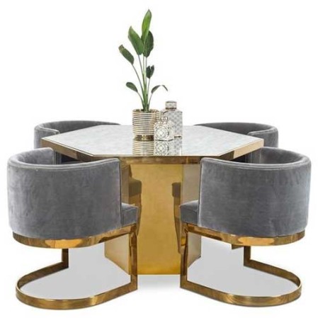 Gold Finish Round Dining Table in Delhi
