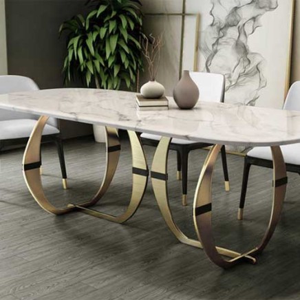 Gold Finish Steel Dining Room Set Home Furniture Manufacturers, Suppliers in Gujarat