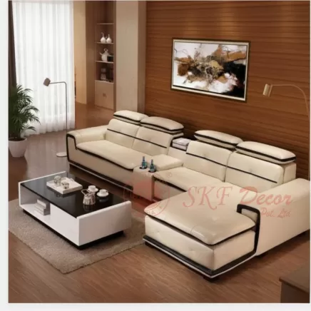 Luxury Cream L-Shape Sofa Set – Modern and Stylish Design Manufacturers, Suppliers in Yamuna Nagar