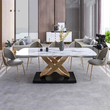 Luxury Metal Dining Table 6 Seater in Delhi