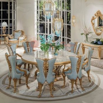 Luxury Round Carved Dining Set Manufacturers, Suppliers in Delhi