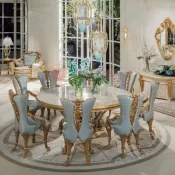 Luxury Round Carved Dining Set Manufacturers, Suppliers in Goa