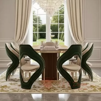 Modern Curve-Back Dining Set 6 Seater Manufacturers, Suppliers in Delhi