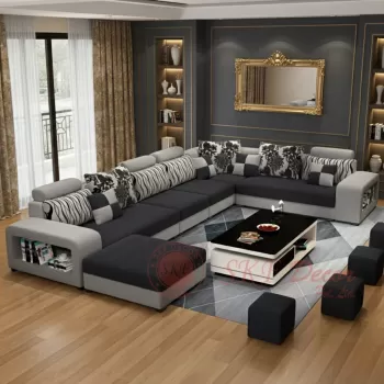 Modern I Shape Sofa Set Black and Grey Manufacturers, Suppliers in Delhi