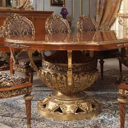Royal Carved Dining Table Oval Type Design in Delhi