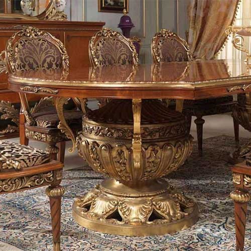 Royal Carved Dining Table Oval Type Design Manufacturers, Suppliers in Delhi
