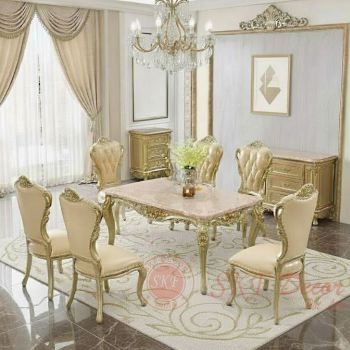 Royal Gold Luxury Dining Table Set Manufacturers, Suppliers in Delhi