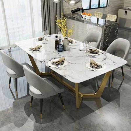 Simple Designer Creative Light Luxury Marble Dining Table in Delhi