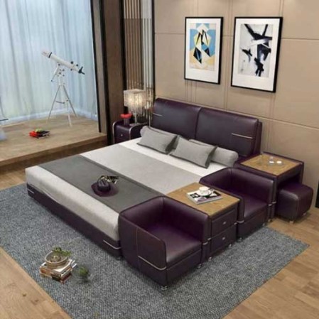 Smart Bed with 2 Modern Room Chair in Delhi