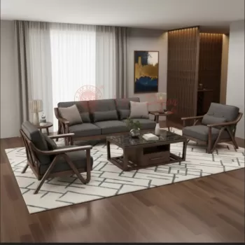 Teak Wood Modern 5 Seater Sofa Set Manufacturers, Suppliers in Delhi