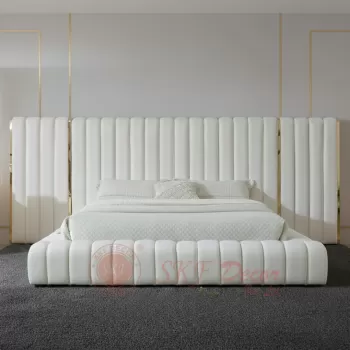 White Leather King Size Bed Manufacturers, Suppliers in Delhi