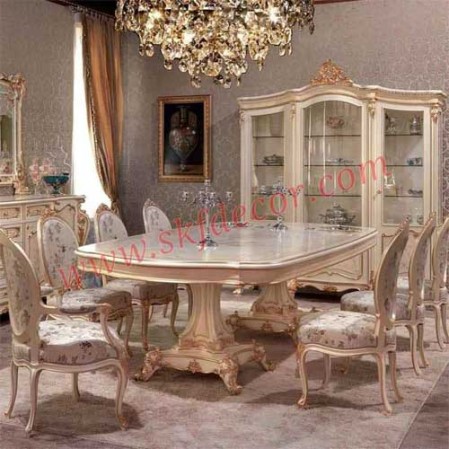 White Modern Dining Table 8 Seater in Delhi