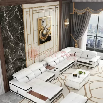 White and Black U Shape Sofa Set Manufacturers, Suppliers in Delhi
