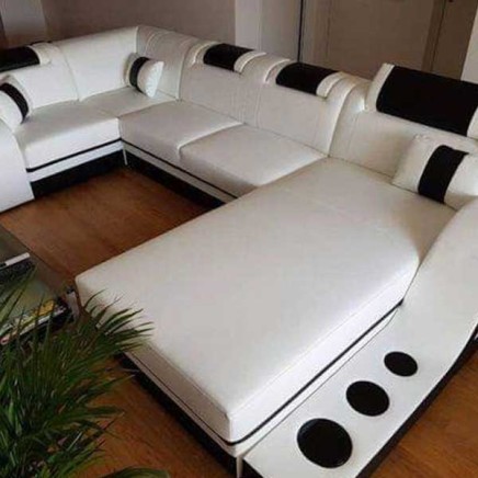 White and Black U Shape Sofa Set Manufacturers, Suppliers in Chandigarh
